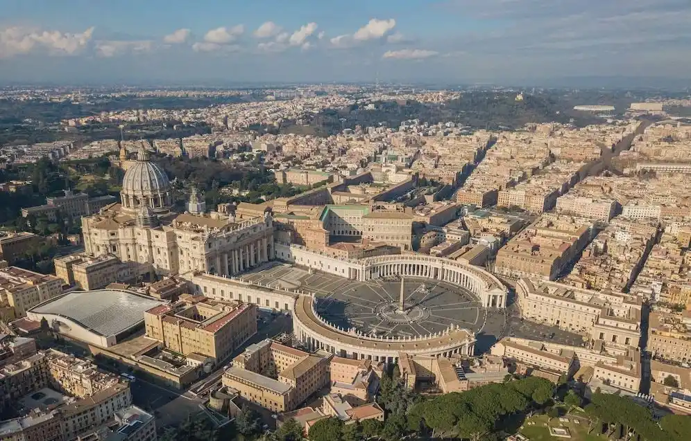 aerial view of the vatican city