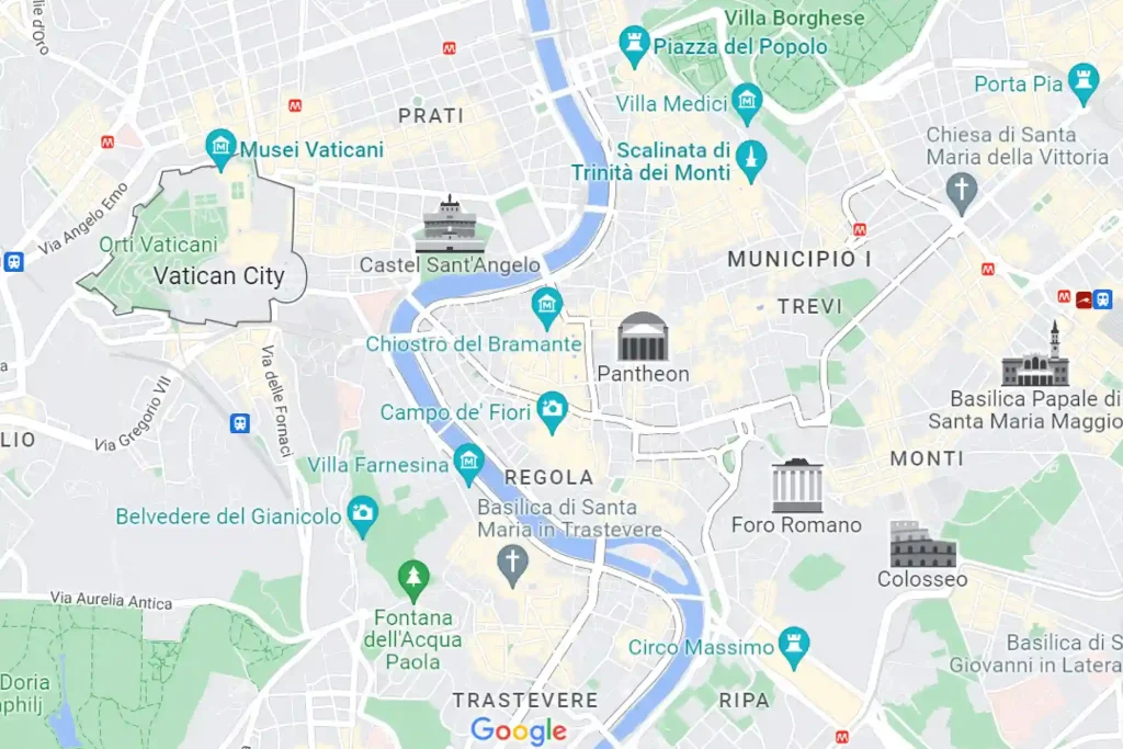 map of the location of the vatican museum