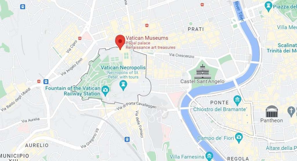 map of Vatican necropolis