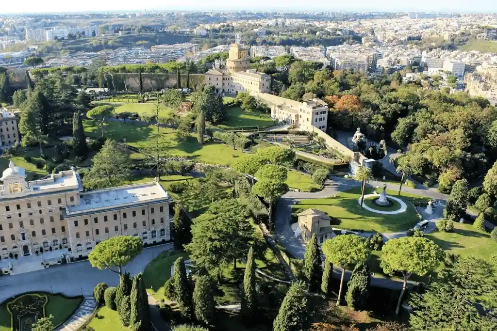 Aerial views of the Vatican Gardens